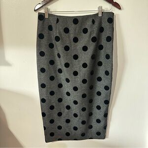 ASOS polka dot black and gray pencil midi skirt. Size 10